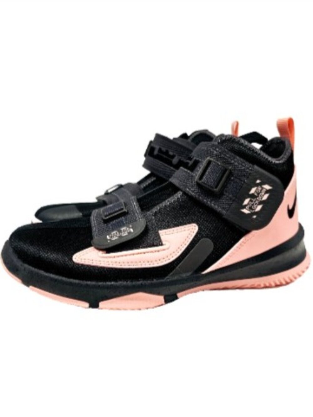Nike LeBron Soldier 13 GS Black Bleached Coral High Top Sneaker AR7585-005 4Y
